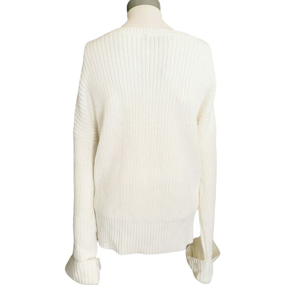 SANCTUARY Now Or Never cozy knit pullover rib sweater winter white Size XL NEW - Picture 2 of 6